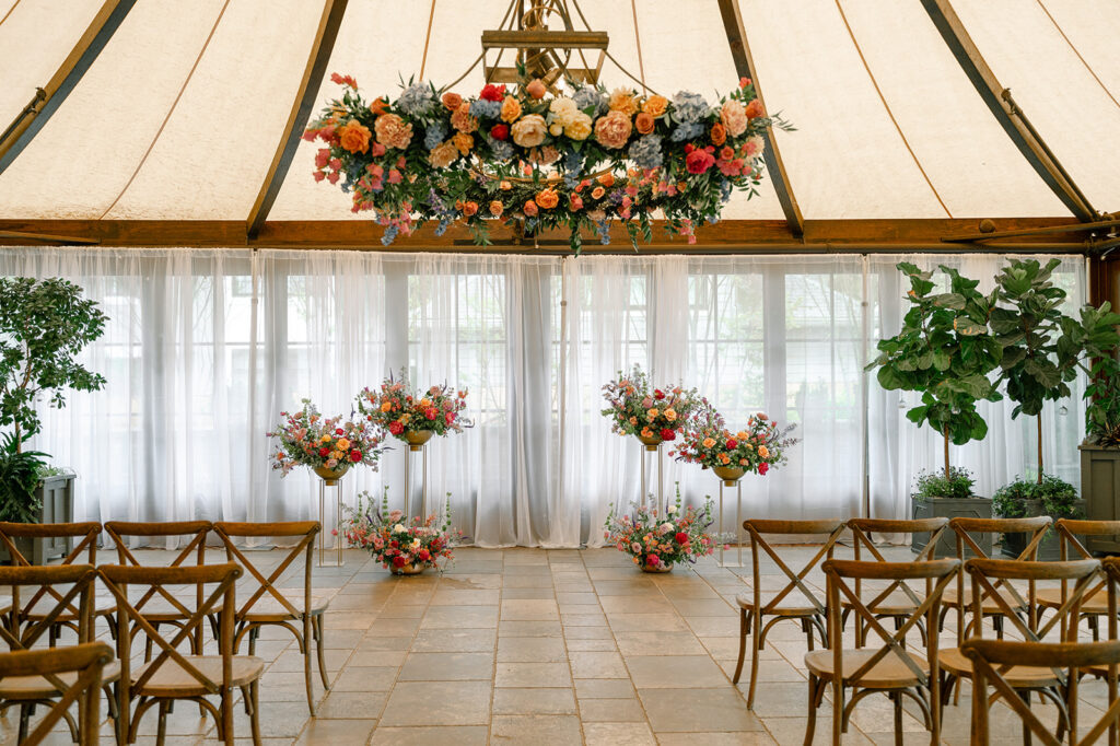 Ceremony set up inside The Apiary, a Lexington KY wedding venue. 