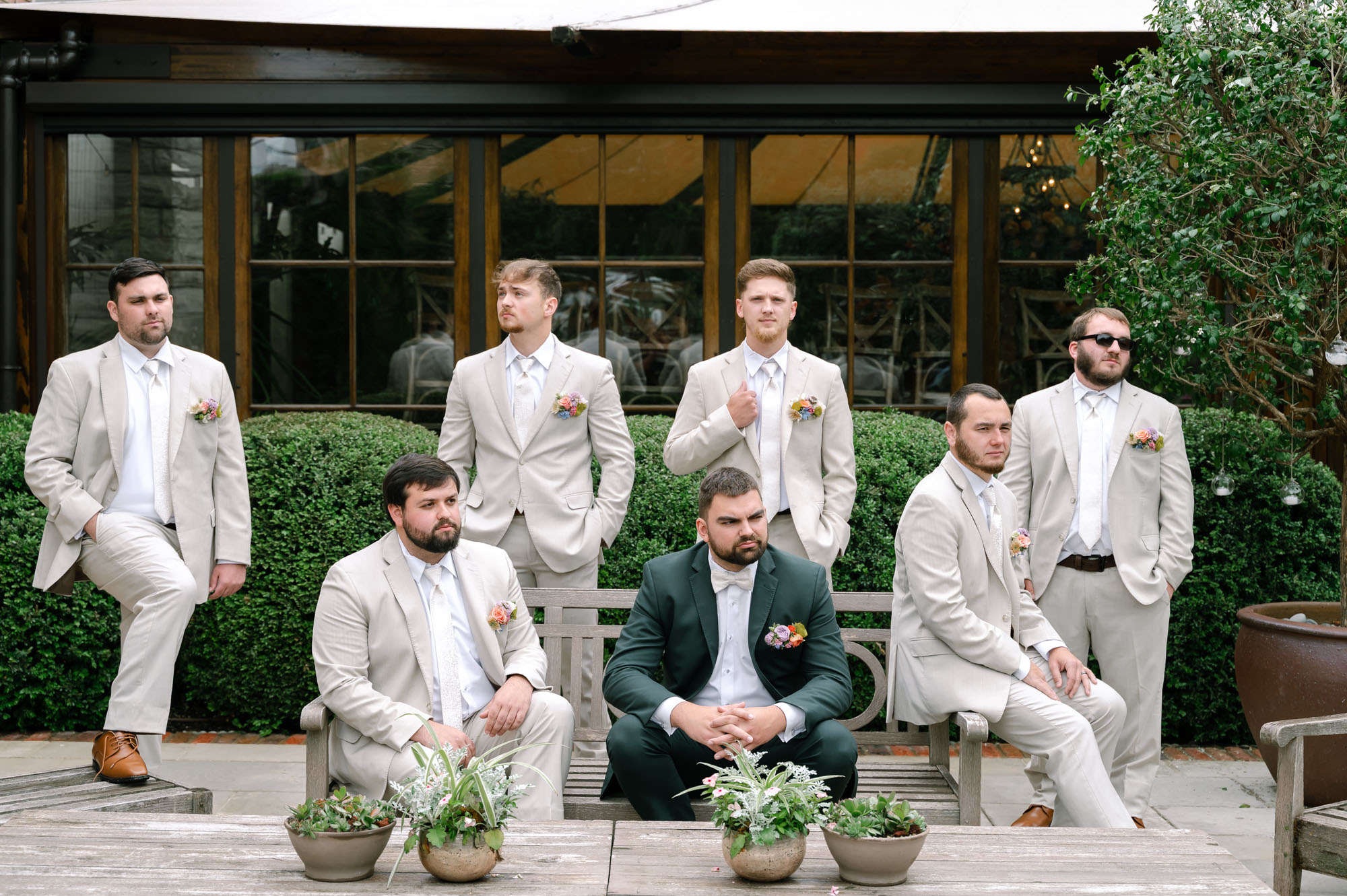 bridal party outside at the apiary, wedding venue in lexington kentucky, taken by Keely Nichole Photography