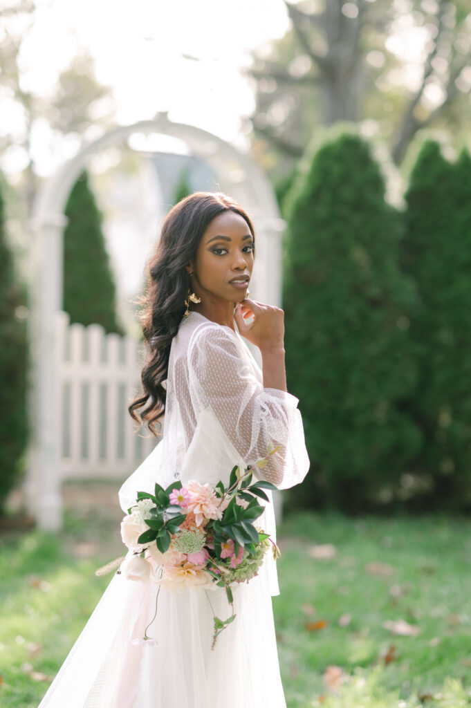 bride portrait at Saxony Farm, Lexington KY wedding venue