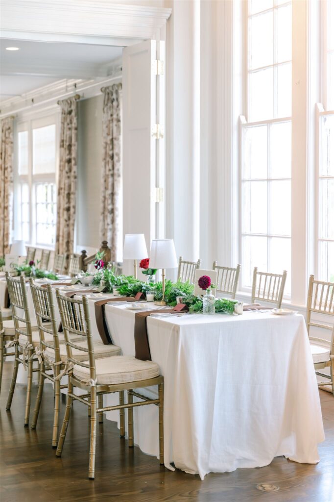 Wedding reception details at a country club in  Lexington, KY.  