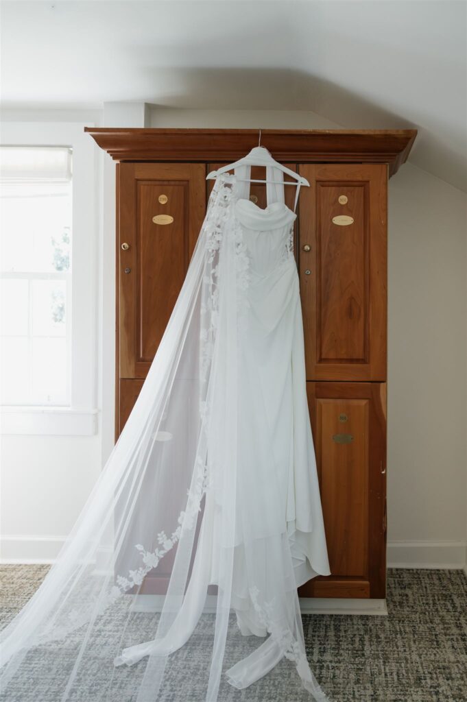 Wedding dress portraits at a Lexington country club wedding. 
