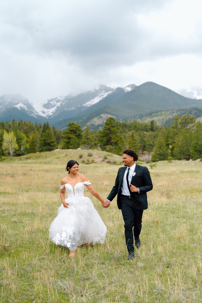 Golden hour elopement portraits in the Colorado Rockies