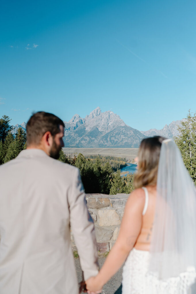 Intimate elopement ceremony in Grand Teton National Park Wyoming.