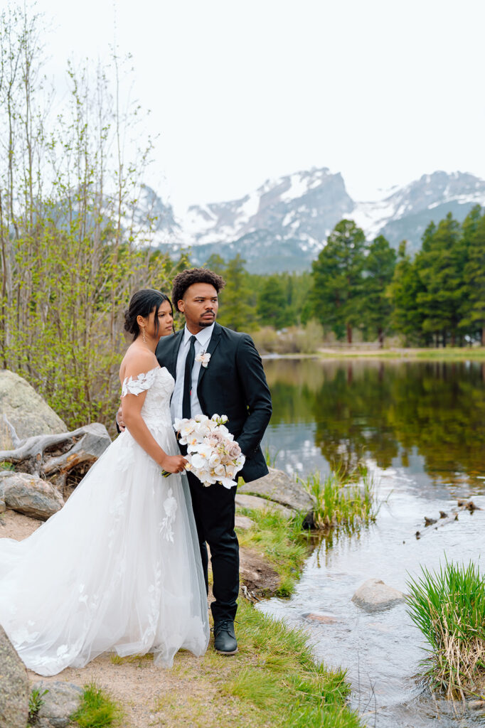 Scenic mountain elopement photography near Estes Park Colorado.